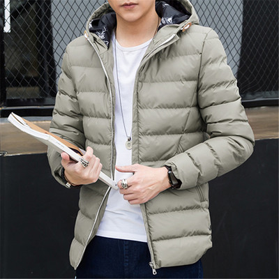 Μακρύ χειμωνιάτικο ανδρικό μπουφάν με κουκούλα σε πέντε χρώματα