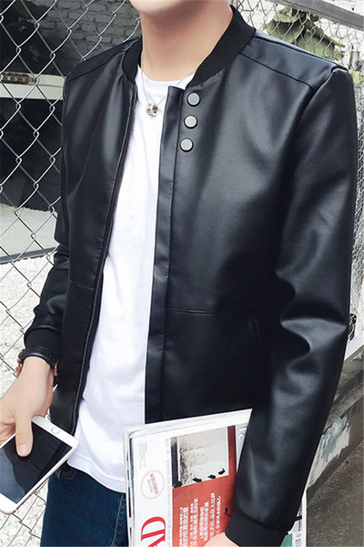 Κομψό δερμάτινο ανδρικό μπουφάν για το φθινόπωρο σε τρία χρώματα