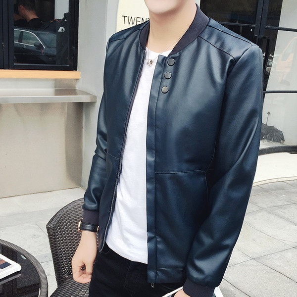 Κομψό δερμάτινο ανδρικό μπουφάν για το φθινόπωρο σε τρία χρώματα