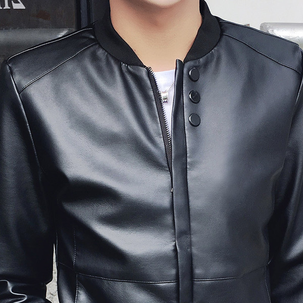 Κομψό δερμάτινο ανδρικό μπουφάν για το φθινόπωρο σε τρία χρώματα