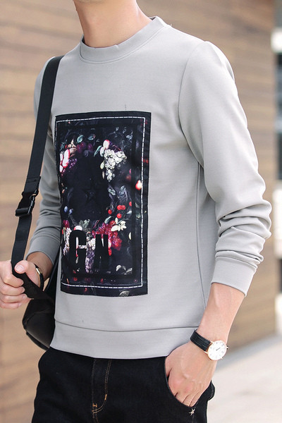 Φθινπωρινή ανδρική  μπλούζα με εφαρμογή και σε διάφορα χρώματα