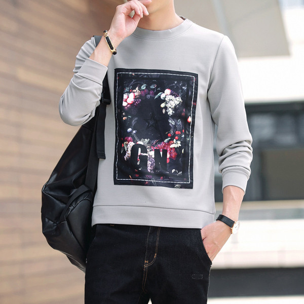 Φθινπωρινή ανδρική  μπλούζα με εφαρμογή και σε διάφορα χρώματα