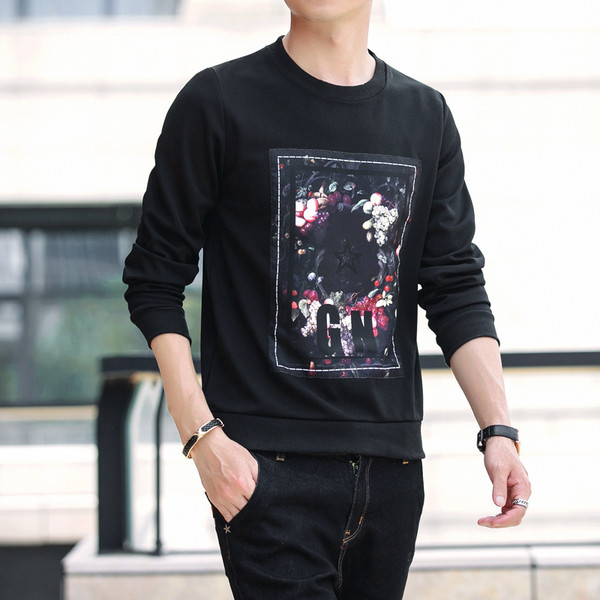 Φθινπωρινή ανδρική  μπλούζα με εφαρμογή και σε διάφορα χρώματα