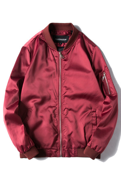 Κομψό ανδρικό μπουφάν σε κόκκινο και μαύρο χρώμα