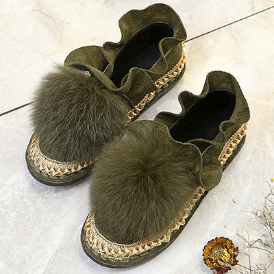 Bohemian γυναικείες  μπότες  με γούνα σε δύο χρώματα