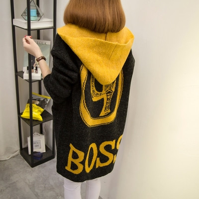 Σπορ-κομψό γυναικείο παλτό με κινούμενη εικόνα και κουκούλα, σε διάφορα χρώματα