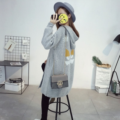 Σπορ-κομψό γυναικείο παλτό με κινούμενη εικόνα και κουκούλα, σε διάφορα χρώματα