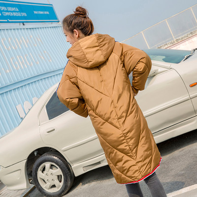 Μακρύ γυναικείο μπουφάν με κουκούλα σε τρία χρώματα