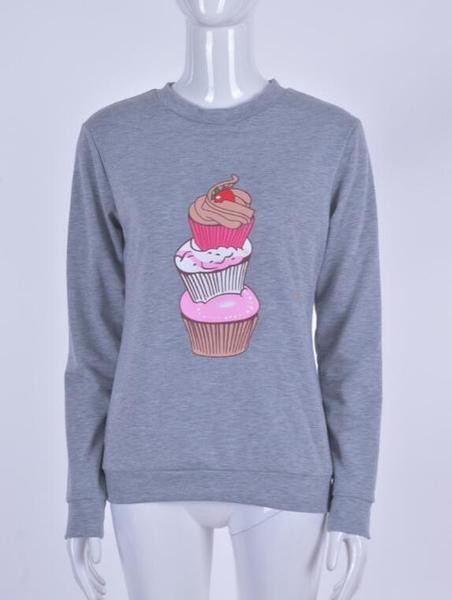 Φθινωπορινή γυναικεία μπλούζα με μια εικόνα σε τρία χρώματα