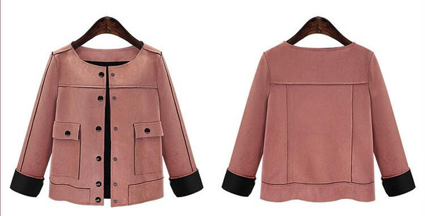 Κομψό γυναικείο μπουφάν με  κουμπιά σε ροζ χρώμα