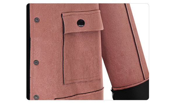 Κομψό γυναικείο μπουφάν με  κουμπιά σε ροζ χρώμα