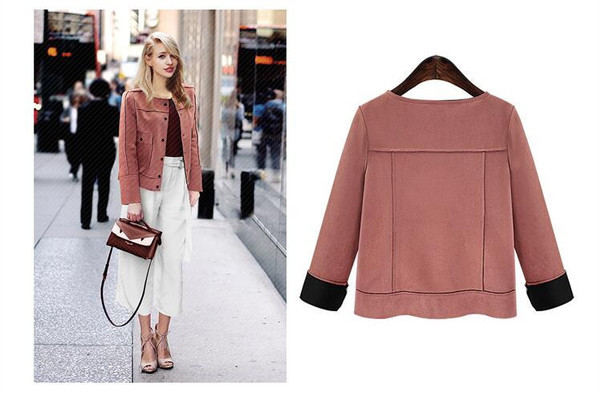 Κομψό γυναικείο μπουφάν με  κουμπιά σε ροζ χρώμα