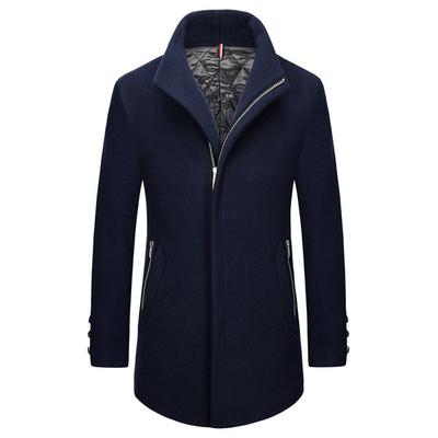 Άνετο και ζεστό ανδρικό μπουφάν με φερμουάρ και ημι-ψηλό γιακά