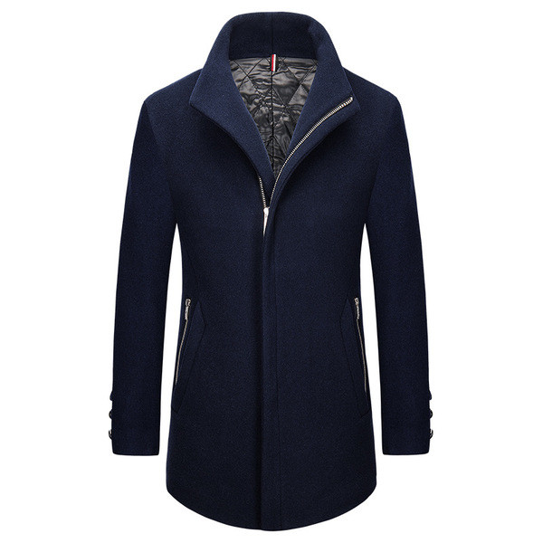 Άνετο και ζεστό ανδρικό μπουφάν με φερμουάρ και ημι-ψηλό γιακά