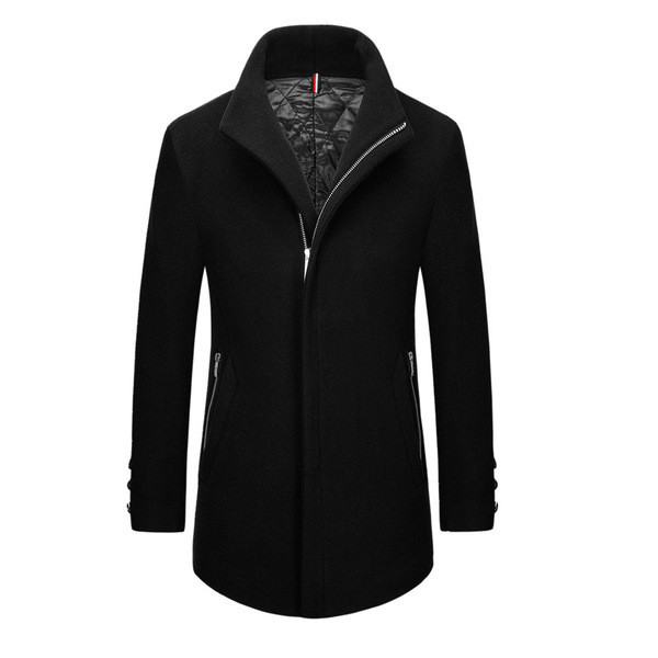 Άνετο και ζεστό ανδρικό μπουφάν με φερμουάρ και ημι-ψηλό γιακά