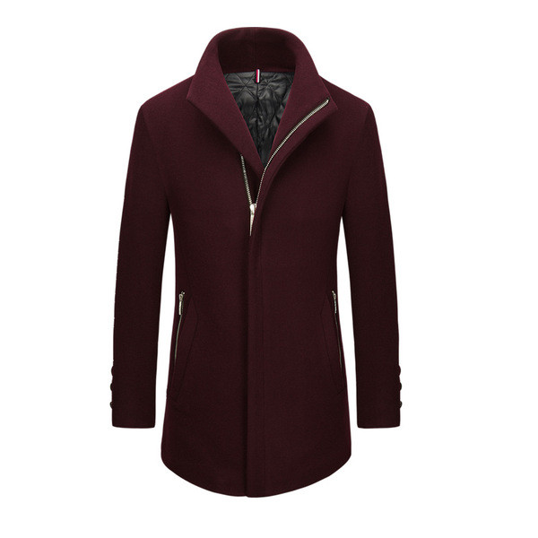 Άνετο και ζεστό ανδρικό μπουφάν με φερμουάρ και ημι-ψηλό γιακά