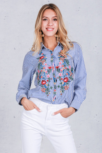 Καθημερινό γυναικείό πουκάμισο με λουλούδια