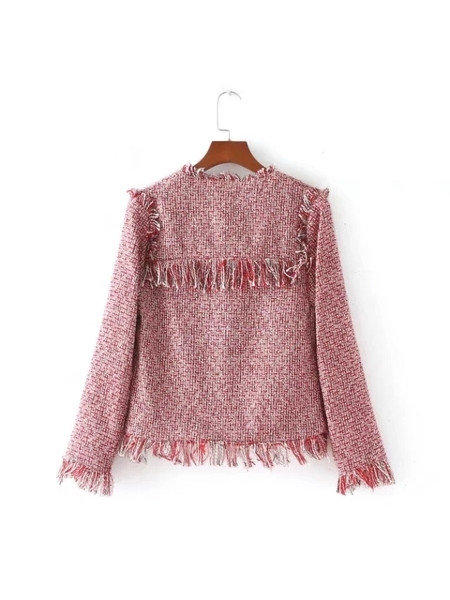 Καθημερινό γυναικείο μπουφάν για το φθινόπωρο σε κόκκινο χρώμα