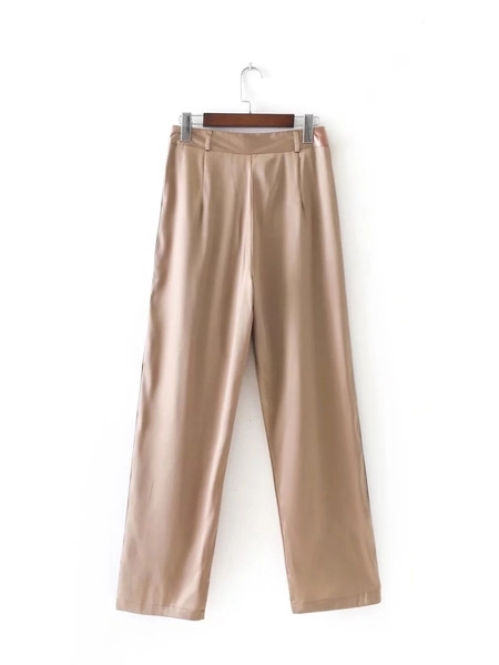 Κομψά ψηλά γυναικεία παντελόνια με ψηλή μέση - ίσιο μοντέλο