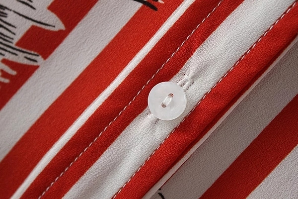 Μακρύ καθημερινό πουκάμισο γυναικείο με ριγωτές εικόνες