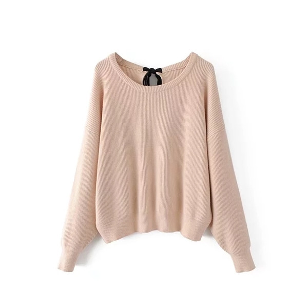 Απλό γυναικείο πλεκτό πουλόβερ σε διάφορα χρώματα