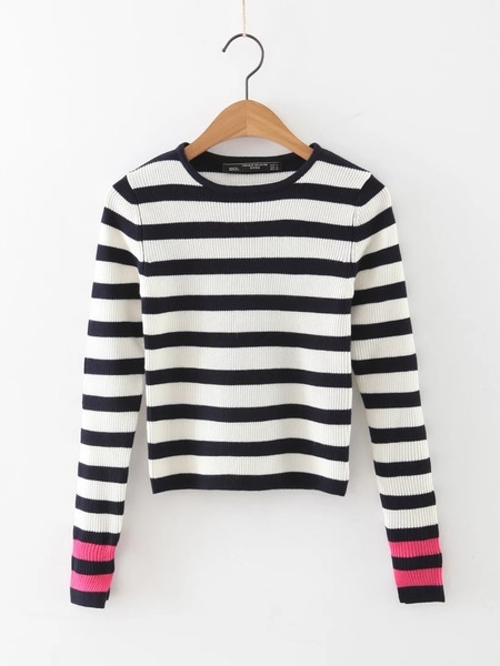 Striped Slim Stripes καθημερινό γυναικείο πουλόβερ 