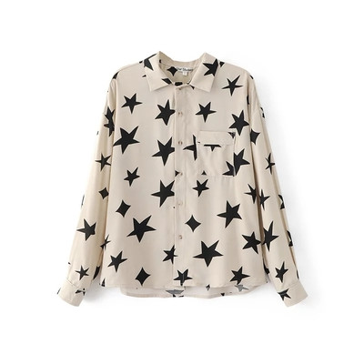 Φρέσκο ​​γυναικείο πουκάμισο σε δύο χρώματα αστερίσκων