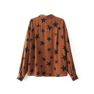 Φρέσκο ​​γυναικείο πουκάμισο σε δύο χρώματα αστερίσκων