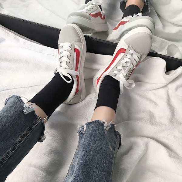 Περιστασιακά γυναικεία πάνινα παπούτσια σε δύο χρώματα