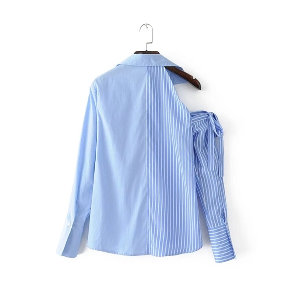 Καυημερινό γυναικείο πουκάμισο με γυμνό ώμο