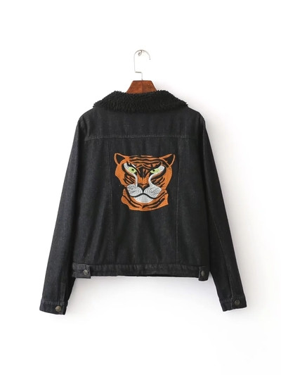 Μοντέρνο ζεστό γυναικείο τζιν μπουφάν