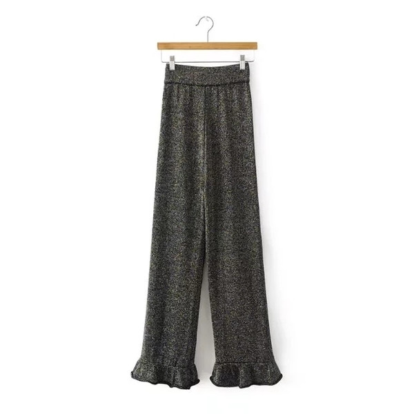 Κομψά γυαλιστερά παντελόνια με πέπλο