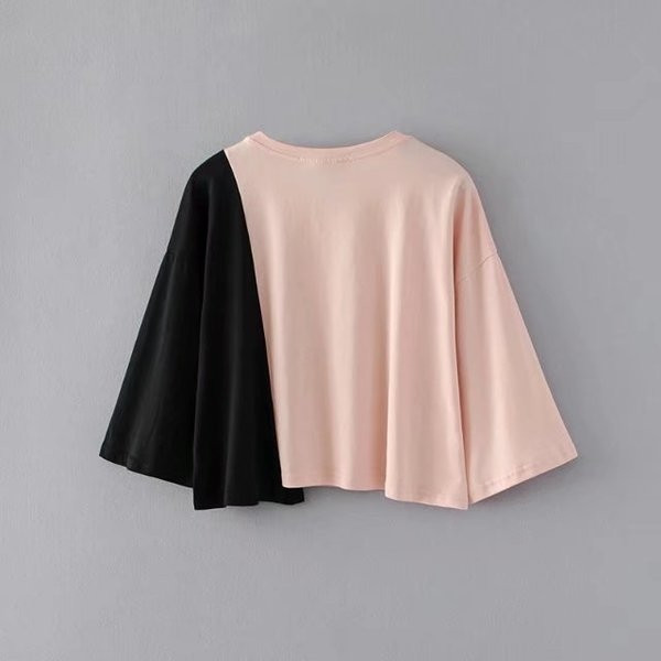 Φθινοπωινή γυναικεία κοντή μπλούζα σε ελεύτερο στυλ