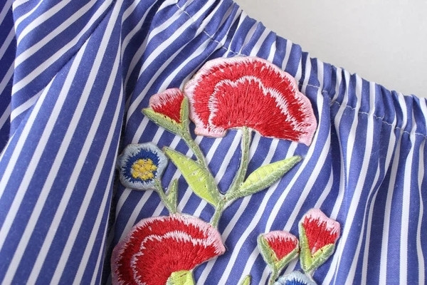 Τρέχουσα γυναικεία μπλούζα φθινοπώρου με λωρίδα κεντήματος