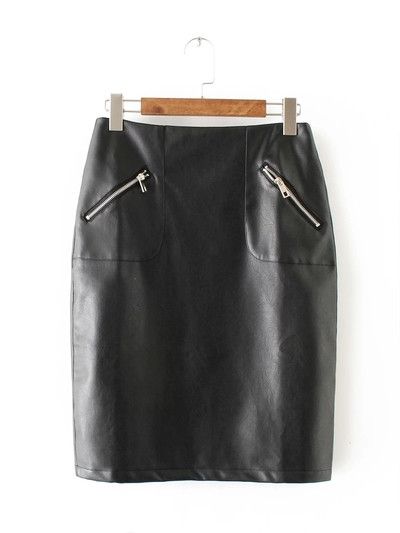 Κομψή δερμάτινη γυναικεία φούστα