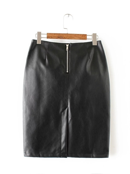 Κομψή δερμάτινη γυναικεία φούστα 