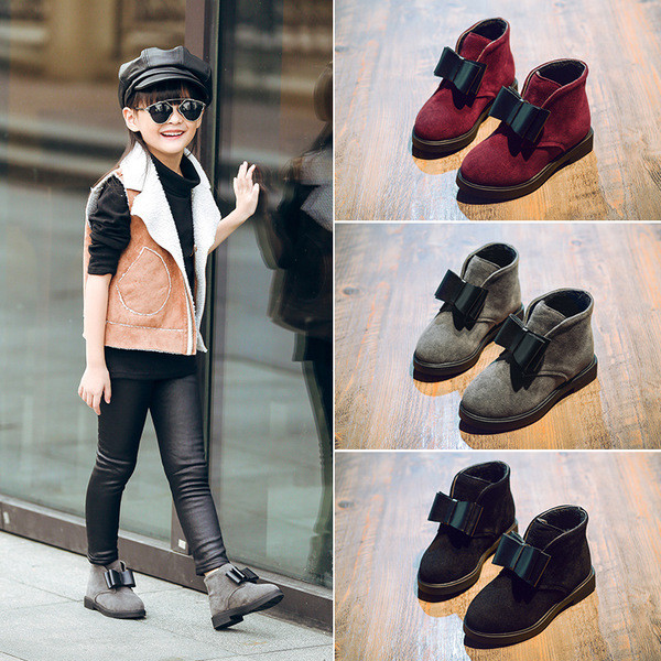 Γλυκιές  παιδικές μπότες για κορίτσια με κορδέλα σε τρία χρώματα