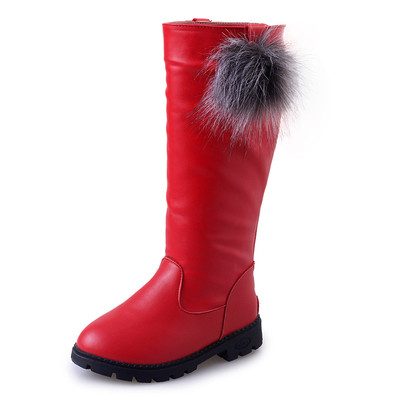 Красиви зимни детски ботуши за момичета с пухче