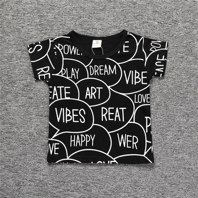 Ежедневна тениска - унисекс с надписи, в черен цвят