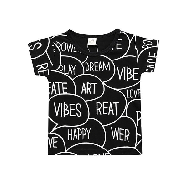 Ежедневна тениска - унисекс с надписи, в черен цвят