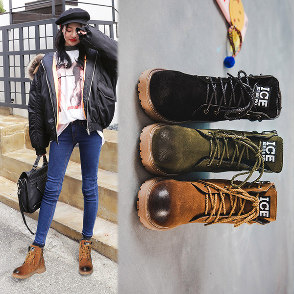 Καθημερινές γυναικείες  μπότες  με ανθεκτική σόλα σε τρία χρώματα