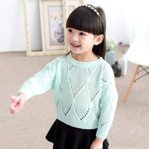 Απαλό παιδικό πουλόβερ για τα κορίτσια σε μπλε και ροζ χρώμα