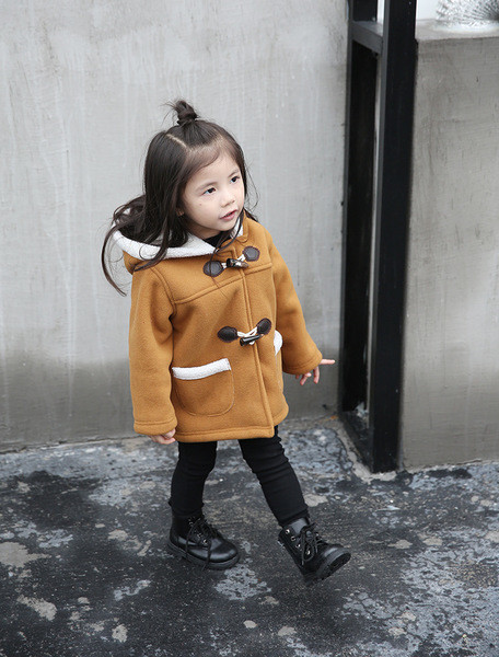 Πολύ ζεστό παιδικό παλτό για κορίτσια και αγόρια με κουκούλα σε τρία χρώματα