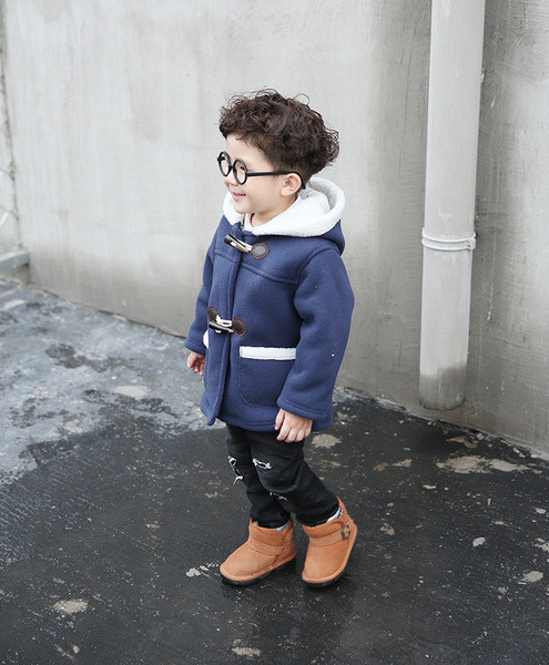 Πολύ ζεστό παιδικό παλτό για κορίτσια και αγόρια με κουκούλα σε τρία χρώματα