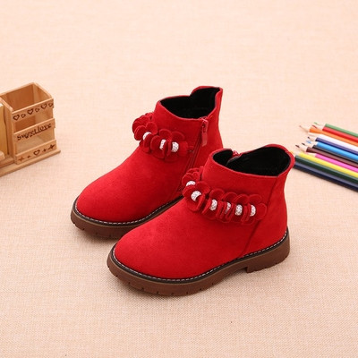 Κομψές παιδικές μπότες για κορίτσια σε κόκκινο, μαύρο και ροζ χρώμα