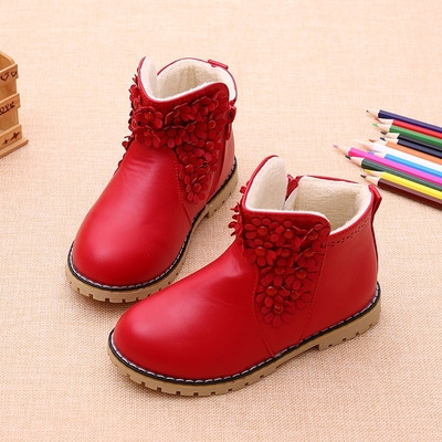 Καθημερινές μπότες για κορίτσια με floral στοιχεία σε τρία χρώματα