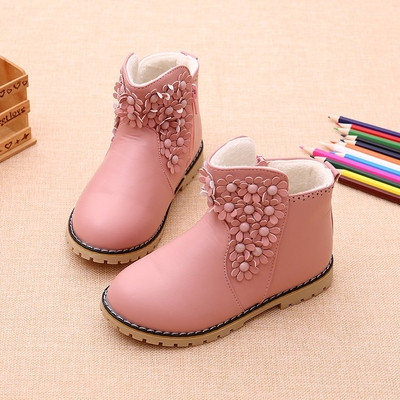 Καθημερινές μπότες για κορίτσια με floral στοιχεία σε τρία χρώματα