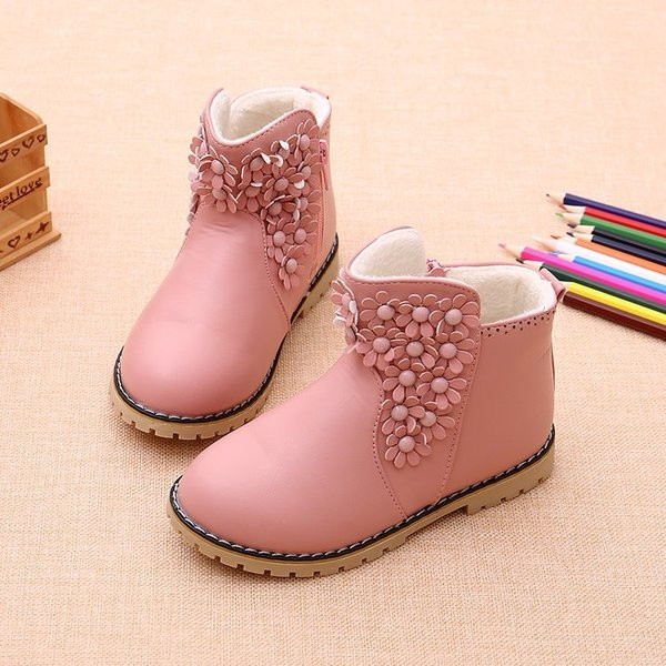 Καθημερινές μπότες για κορίτσια με floral στοιχεία σε τρία χρώματα