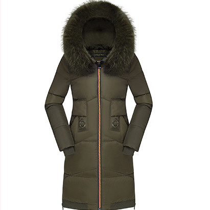 Πολύ ζεστό μακρύ χειμωνιάτικο μπουφάν για κορίτσια με εφαρμογή και κουκούλα με γούνα