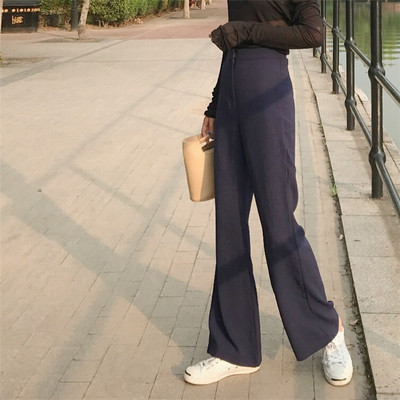 Елегантен дамски панталон тип Чарлстон с висока талия в два цвята